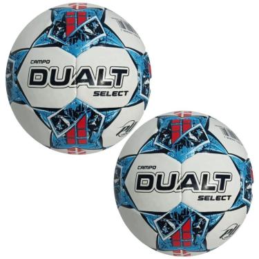Imagem de Bola de Futebol Campo Select Pro Costurada à Mão com 32 Gomos em PU Azul e Preto Dualt 2 Unidades