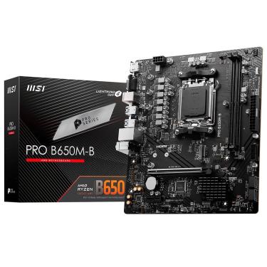 Imagem de Placa Mãe MSI Pro B650M-B com Socket AM5 e DDR5 para Gamers e Profissionais Preto MSI