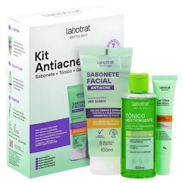 Imagem de Kit Tratamento Facial Antiacne Tônico Gel Secante e Sabonete - LABOTRA