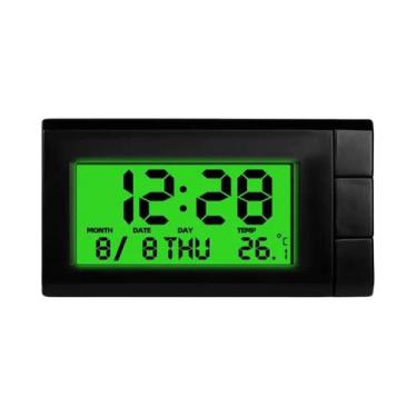 Imagem de Termômetro Digital LCD Luminoso E Calendário 2 Em 1, Relógio Eletrônic