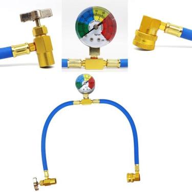 Imagem de Kit De Recarga De Ar Condicionado R134A Com Manômetro E Mangueira Para