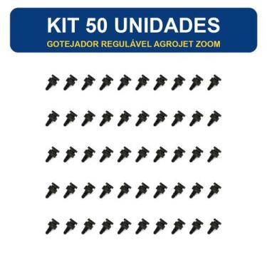 Imagem de Kit Gotejador Regulável Agrojet Zoom Rosca 1/4 Vazão 1-12L/h -, 50 uni