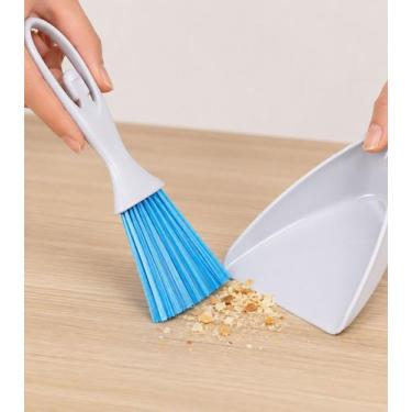 Imagem de Kit Mini Vassoura e Pá para Limpeza Casa Cozinha Migalhas Farelos Poei