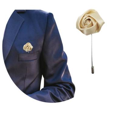 Imagem de Lapela Broche De Tecido Terno Casamento Noivo Padrinho Flor - RPires, 