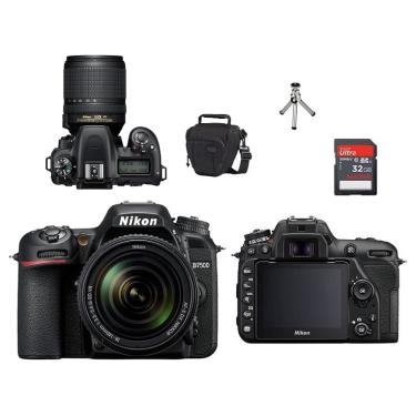 Imagem de Câmera dslr Nikon D7500 20.9MP, Lente af-s 18-140mm vr + Bolsa + Tripé de Mesa + Memória 32GB Classe 10