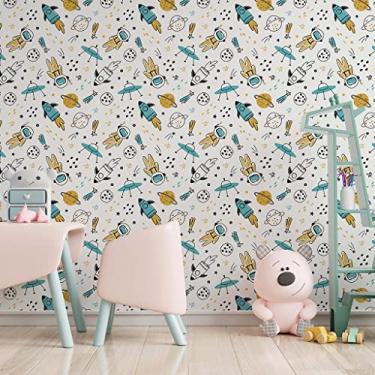 Imagem de Papel De Parede Adesivo Infantil Espaço e Naves 2,80m