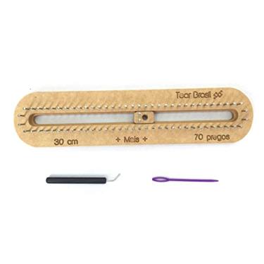 Imagem de Tear Fixo com 30cm - 70 pregos Total + Agulha