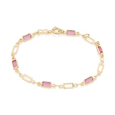 Imagem de Pulseira infantil com cristais Rosa claro-551617-Rommanel Cor: Rosa claro; Tamanho: 15