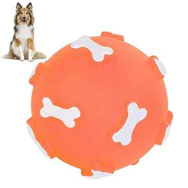 Imagem de 01 Bolas de brinquedo para animais de estimação, bola de mastigar para animais de estimação, bola de vinil não química, odor não tóxico para treinamento de exercícios para cultivo de afinidade (laranja)