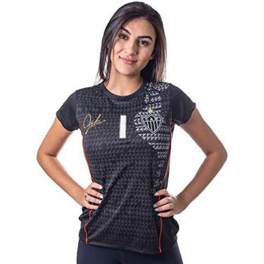 Imagem de Camiseta Atlético-mg One Feminina - Preto+laranja - G