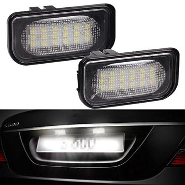 Imagem de Polarlander 2X 18-SMD LED placa de licença luzes carro número placa lâmpada para Benz W203 4Door 2001-2007