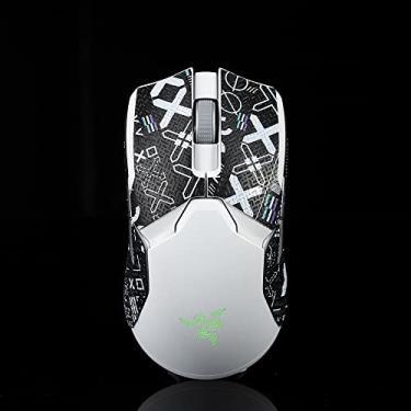 Imagem de Hokeyio DIY Handmade Suck Sweat Mouse Grips Patins para Razer Viper Ultimate Wireless Sem Mouse Print Set-Blackwhite
