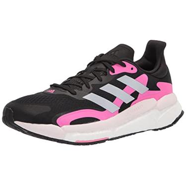 Imagem de adidas Tênis de corrida feminino Solar Boost 21, Preto/Rosa Gritante/Halo Prata, 5.5
