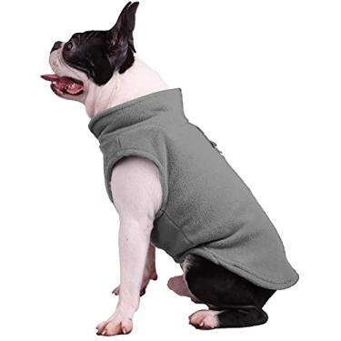 Imagem de Hunkie Suéter de lã elástico pulôver para cães, roupa quente de inverno para cães com colete de clima frio com listras reflexivas para cães pequenos, médios e grandes, E, G