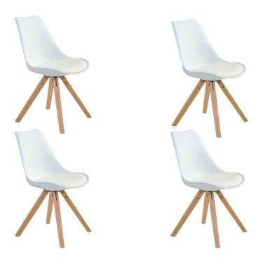 Imagem de Kit 4 Cadeiras Decorativas Sala E Escritório Neo (Pp) Branco - Gran Be