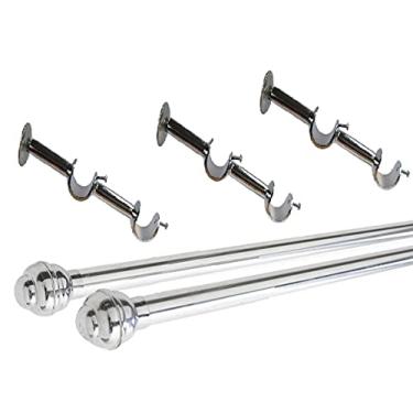 Imagem de Kit Varão 2M +3 Suporte de Parede Duplo 19x19mm Cromado