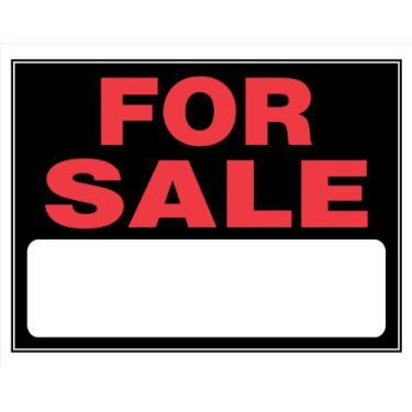 Imagem de Hillman Placa 840028 For Sale com espaço para preenchimento, plástico preto e vermelho, 38 x 48 cm, 1 placa