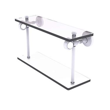 Imagem de Prateleira de vidro Allied Brass PG-2-16 Pacific Grove Collection, 40,6 cm, duas camadas, branco fosco