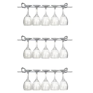 Imagem de 10 Suportes Organizadores De Armário Porta Taças Cromado 42cm