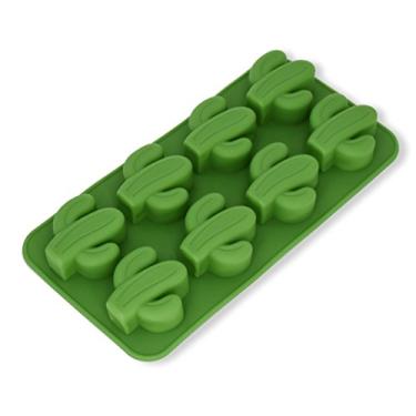 Imagem de (Cacto medio) - Bandeja para cubos de gelo de cacto Fewo 8 cavidades, molde de silicone de qualidade alimentar para chocolate, balas, biscoitos, fondant, gelatina, minissabao, panificacao, bomba de banho, vela