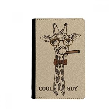 Imagem de Girafa Cartoon Animal Marrom Porta Passaporte Notecase Burse Carteira Capa Cartão Bolsa, Multicolor