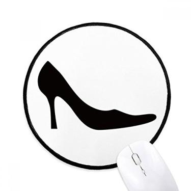Imagem de DIYthinker Salto alto feminino contorno padrão preto mousepad desktop escritório tapete redondo para computador