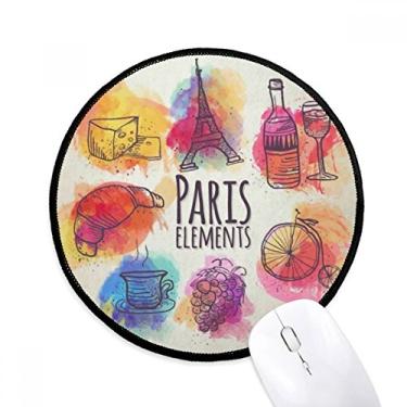 Imagem de DIYthinker Mouse pad colorido Life França Torre Eiffel Paris Desktop Office Tapete redondo para computador