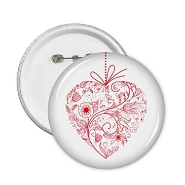 Imagem de Flores Vines Dia dos Namorados Alfinetes Vermelhos Emblema Botão Decoração Acessório 5 peças