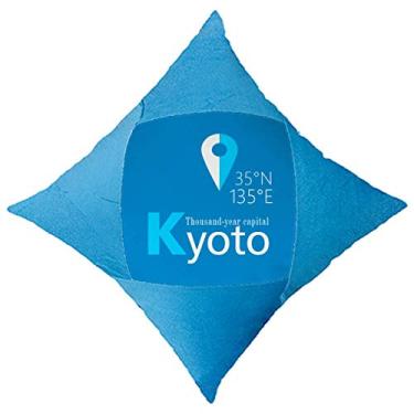 Imagem de OFFbb-USA Capa de almofada azul Kyoto Geography Coordinates Trave capa decorativa para...
