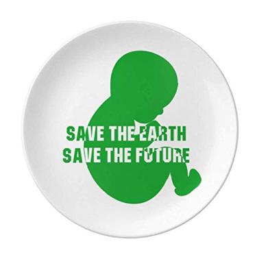 Imagem de Salve a Terra Salve o Futuro Prato Decorativo de Porcelana Salver Louça Prato de Jantar