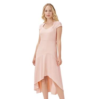Imagem de Adrianna Papell Vestido feminino Divine Crepe High Low, Blush alegre, 38