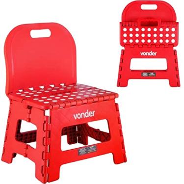 Imagem de Banqueta Plastica Dobravel Vermelha Com Enconsto