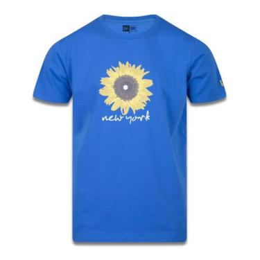 Imagem de Camiseta Regular Manga Curta Have Fun Sunflower Branco Azul New Era
