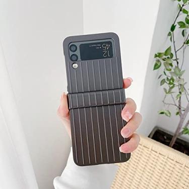 Imagem de Capa de telefone com caixa de bagagem listrada cor doce moda para Samsung Galaxy Z Flip 3 ZFlip 3 4 ZFlip4 5G, preto, para Galaxy Z Flip 4