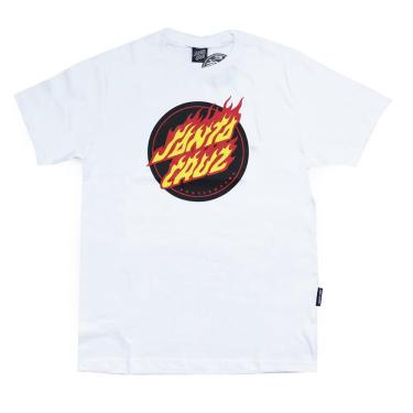 Imagem de Camiseta Santa Cruz Flaming Dot Front Masculina Branco