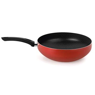 Imagem de Multiflon Frigideira Wok Aluminio Antiaderente 28 Centímetros Vermelho Gourmet Resistente Durável e Saudável