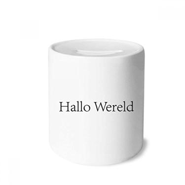 Imagem de Caixa para dinheiro holandesa Hello World porta-moedas de cerâmica para presente de cofrinho