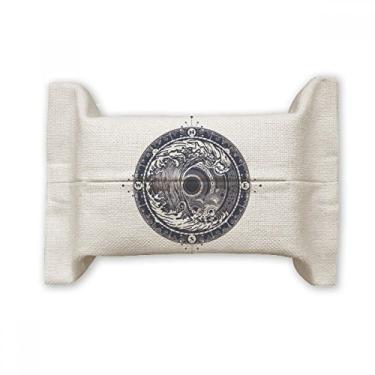 Imagem de Waves Compasso Circle Art Pattern Facial Tissue Paper Cover Holder Cotton Linen Bag