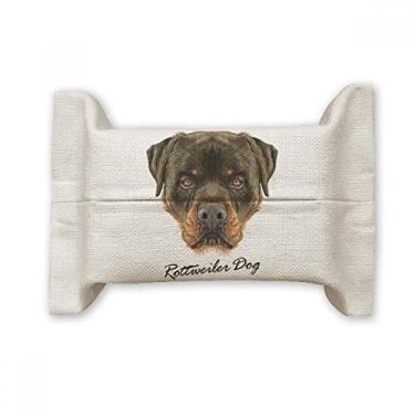 Imagem de Black Feroz Rottweiler Bolsa de linho de algodão para animais de estimação