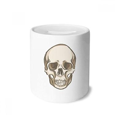 Imagem de DIYthinker Ilustrações de desenho de caveira humana caixa de dinheiro caixa de cerâmica porta-moedas presente de cofrinho