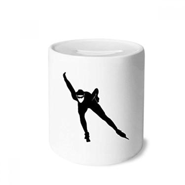 Imagem de DIYthinker Caixa de moedas de cerâmica com contornos pretos para patinação no inverno