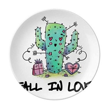 Imagem de Fall In Love Prato de cacto decorativo de porcelana Salver Prato de jantar