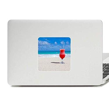 Imagem de Adesivo de vinil para laptop com imagem de suco de melancia e praia Ocean Sand Beach Decoração de PC