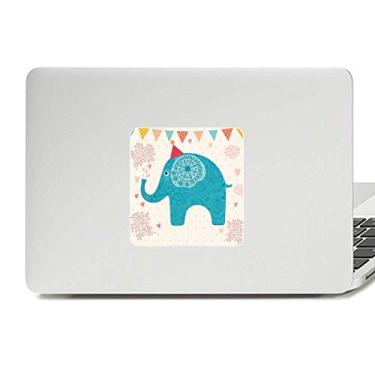 Imagem de Chapéu vermelho elefante bandeira azul decalque colorido vinil paster laptop decoração PC