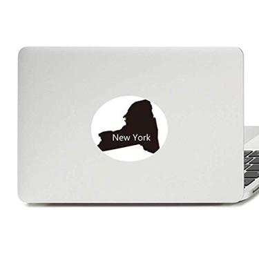 Imagem de Adesivo de notebook com emblema de vinil de mapa de Nova York EUA