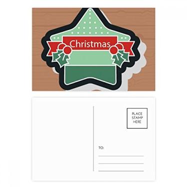 Imagem de Conjunto de cartões postais de Natal com ícone de desenho animado e estrela de Natal
