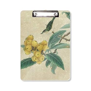 Imagem de Loquat Placa de suporte para pintura chinesa com pena bordada, pasta, bloco de notas A4