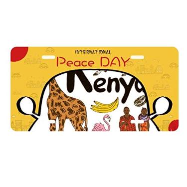Imagem de DIYthinker Placa de carro Kenya National Symbol Landmark Pattern Tag Decoração de carro Dia da Paz
