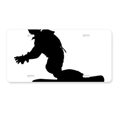 Imagem de DIYthinker Placa de carro de esqui esportiva para jogador de tabuleiro de esqui acessório de aço inoxidável para decoração de carro
