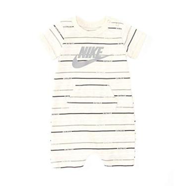 Imagem de Nike Baby Boys Dri-FIT Logo Raglan Romper (Pale Ivory Heather(56E559-W67), 0-3 Months)